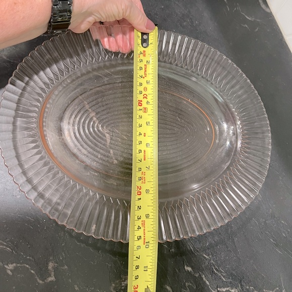 VINTAGE: MACBETH-EVANS - PINK DEPRESSION GLASS SERVING PLATTER - Petalwa… - Picture 10 of 10